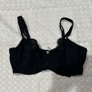 Auden Black Unlined Balconette Coverage Lace Bra 36DD
